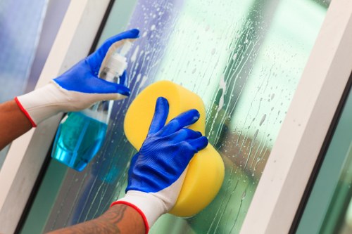 Deep cleaning kitchen surfaces during an end of tenancy clean in Twickenham