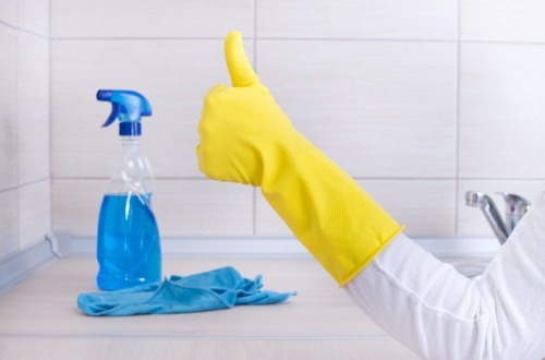 Local cleaning team working in a Twickenham property before handover